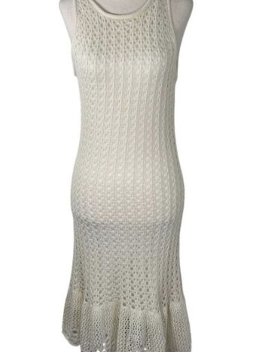 VENUS Cream Crochet Knit Tank